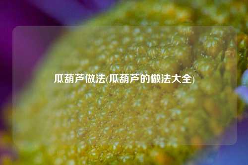 瓜葫芦做法(瓜葫芦的做法大全)