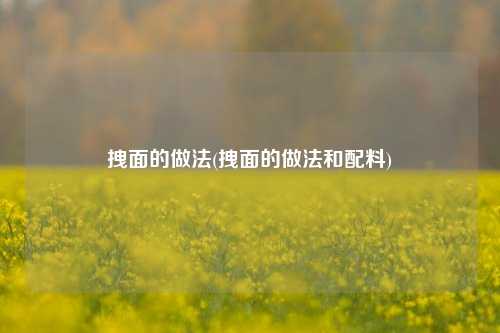 拽面的做法(拽面的做法和配料)