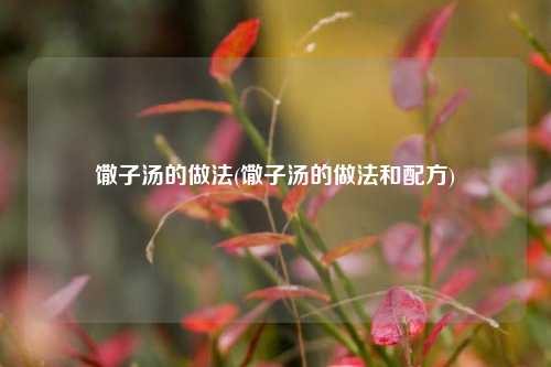 馓子汤的做法(馓子汤的做法和配方)
