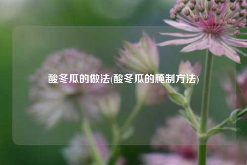 酸冬瓜的做法(酸冬瓜的腌制方法)